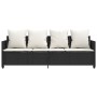 Tumbona con cojines ratán sintético negro de , Tumbonas - Ref: Foro24-368344, Precio: 223,22 €, Descuento: %