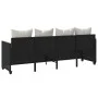 Sun lounger with black synthetic rattan cushions by , Loungers - Ref: Foro24-368344, Price: 232,24 €, Discount: %
