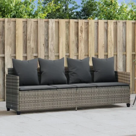 Tumbona con cojines ratán sintético gris de , Tumbonas - Ref: Foro24-368346, Precio: 238,99 €, Descuento: %