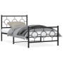 Estructura de cama con cabecero y estribo metal negro 100x190cm de , Camas y somieres - Ref: Foro24-376238, Precio: 84,92 €, ...