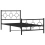 Estructura de cama con cabecero y estribo metal negro 100x190cm de , Camas y somieres - Ref: Foro24-376238, Precio: 84,92 €, ...