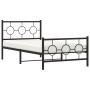 Estructura de cama con cabecero y estribo metal negro 100x190cm de , Camas y somieres - Ref: Foro24-376238, Precio: 84,92 €, ...