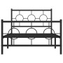 Estructura de cama con cabecero y estribo metal negro 100x190cm de , Camas y somieres - Ref: Foro24-376238, Precio: 84,92 €, ...