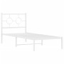 Estructura de cama de metal con cabecero blanco 75x190 cm de , Camas y somieres - Ref: Foro24-376265, Precio: 67,75 €, Descue...