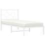 Estructura de cama de metal con cabecero blanco 75x190 cm de , Camas y somieres - Ref: Foro24-376265, Precio: 67,75 €, Descue...