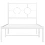 Estructura de cama de metal con cabecero blanco 75x190 cm de , Camas y somieres - Ref: Foro24-376265, Precio: 67,75 €, Descue...
