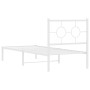 Estructura de cama de metal con cabecero blanco 75x190 cm de , Camas y somieres - Ref: Foro24-376265, Precio: 67,75 €, Descue...