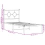 Estructura de cama de metal con cabecero blanco 75x190 cm de , Camas y somieres - Ref: Foro24-376265, Precio: 67,75 €, Descue...