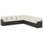 Set de sofás de jardín 8 piezas y cojines ratán sintético negro de , Conjuntos de jardín - Ref: Foro24-3258458, Precio: 520,0...