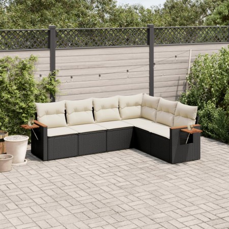 Set de sofás de jardín 6 piezas y cojines ratán sintético negro de , Conjuntos de jardín - Ref: Foro24-3259242, Precio: 387,9...