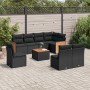 Set de sofás de jardín 8 piezas y cojines ratán sintético negro de , Conjuntos de jardín - Ref: Foro24-3260130, Precio: 533,3...