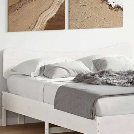 Solid white pine wood bed headboard 150 cm by , Headboards and footboards - Ref: Foro24-844774, Price: 41,89 €, Discount: %