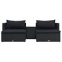 Set muebles de jardín 5 piezas y cojines ratán sintético negro de vidaXL, Conjuntos de jardín - Ref: Foro24-47813, Precio: 42...