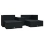 Set muebles de jardín 5 piezas y cojines ratán sintético negro de vidaXL, Conjuntos de jardín - Ref: Foro24-47813, Precio: 42...