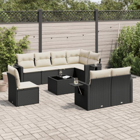 Set de sofás de jardín 8 piezas y cojines ratán sintético negro de , Conjuntos de jardín - Ref: Foro24-3252783, Precio: 589,2...