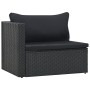 Set muebles de jardín 5 piezas y cojines ratán sintético negro de vidaXL, Conjuntos de jardín - Ref: Foro24-47813, Precio: 42...