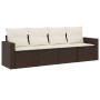 Set de sofás de jardín 4 pzas y cojines ratán sintético marrón de , Conjuntos de jardín - Ref: Foro24-3218673, Precio: 251,52...