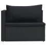 Set muebles de jardín 5 piezas y cojines ratán sintético negro de vidaXL, Conjuntos de jardín - Ref: Foro24-47813, Precio: 42...