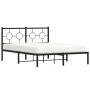 Estructura de cama con cabecero metal negro 140x200 cm de , Camas y somieres - Ref: Foro24-376227, Precio: 133,93 €, Descuent...