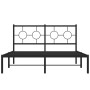 Estructura de cama con cabecero metal negro 140x200 cm de , Camas y somieres - Ref: Foro24-376227, Precio: 133,93 €, Descuent...