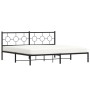 Estructura de cama con cabecero metal negro 200x200 cm de , Camas y somieres - Ref: Foro24-376233, Precio: 119,66 €, Descuent...