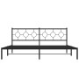 Estructura de cama con cabecero metal negro 200x200 cm de , Camas y somieres - Ref: Foro24-376233, Precio: 119,66 €, Descuent...