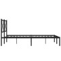 Estructura de cama con cabecero metal negro 200x200 cm de , Camas y somieres - Ref: Foro24-376233, Precio: 119,66 €, Descuent...