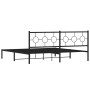Estructura de cama con cabecero metal negro 200x200 cm de , Camas y somieres - Ref: Foro24-376233, Precio: 119,66 €, Descuent...