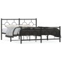 Estructura de cama cabecero y estribo metal negro 150x200 cm de , Camas y somieres - Ref: Foro24-376246, Precio: 125,71 €, De...