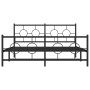 Estructura de cama cabecero y estribo metal negro 150x200 cm de , Camas y somieres - Ref: Foro24-376246, Precio: 125,71 €, De...