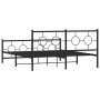 Estructura de cama cabecero y estribo metal negro 150x200 cm de , Camas y somieres - Ref: Foro24-376246, Precio: 125,71 €, De...