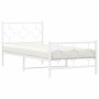 Estructura cama metal con cabecero y pie cama blanca 90x200 cm de , Camas y somieres - Ref: Foro24-376286, Precio: 77,17 €, D...