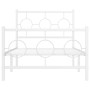 Estructura cama metal con cabecero y pie cama blanca 90x200 cm de , Camas y somieres - Ref: Foro24-376286, Precio: 77,17 €, D...