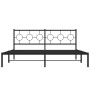 Estructura de cama con cabecero metal negro 183x213 cm de , Camas y somieres - Ref: Foro24-376231, Precio: 110,88 €, Descuent...