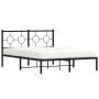 Estructura de cama con cabecero metal negro 135x190 cm de , Camas y somieres - Ref: Foro24-376225, Precio: 98,98 €, Descuento: %