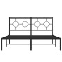 Estructura de cama con cabecero metal negro 135x190 cm de , Camas y somieres - Ref: Foro24-376225, Precio: 98,98 €, Descuento: %