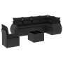 Set de comedor de jardín 7 pzas y cojines ratán sintético negro de , Conjuntos de jardín - Ref: Foro24-3253772, Precio: 465,3...