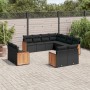 Set de sofás de jardín 11 pzas y cojines ratán sintético negro de , Conjuntos de jardín - Ref: Foro24-3258898, Precio: 891,17...