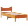 Estructura de cama madera maciza de pino marrón cera 75x190 cm de , Camas y somieres - Ref: Foro24-844760, Precio: 85,53 €, D...