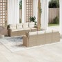 Set de sofás de jardín 9 pzas con cojines ratán sintético beige en Conjuntos de jardín | Comprar online en Foru.es
