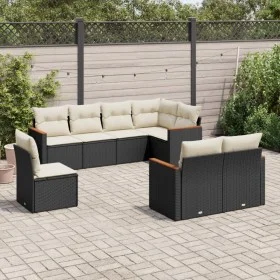 Set de sofás de jardín 8 piezas y cojines ratán sintético negro de , Conjuntos de jardín - Ref: Foro24-3258563, Precio: 503,0...