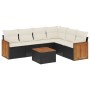 Set de comedor de jardín 7 pzas y cojines ratán sintético negro de , Conjuntos de jardín - Ref: Foro24-3260089, Precio: 423,0...