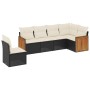 Set de sofás de jardín 6 piezas y cojines ratán sintético negro de , Conjuntos de jardín - Ref: Foro24-3260096, Precio: 383,5...