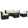 Set muebles de jardín y cojines 4 piezas ratán sintético marrón de vidaXL, Sofás de exterior - Ref: Foro24-47810, Precio: 416...
