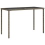 Mesa de jardín superficie de vidrio ratán PE gris 115x54x74 cm de , Mesas de jardín - Ref: Foro24-365073, Precio: 62,98 €, De...