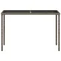 Garden table glass surface PE rattan gray 115x54x74 cm by , Garden tables - Ref: Foro24-365073, Price: 72,38 €, Discount: %
