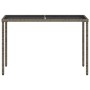 Mesa de jardín superficie de vidrio ratán PE gris 115x54x74 cm de , Mesas de jardín - Ref: Foro24-365073, Precio: 62,98 €, De...