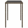 Mesa de jardín superficie de vidrio ratán PE gris 115x54x74 cm de , Mesas de jardín - Ref: Foro24-365073, Precio: 62,98 €, De...