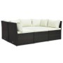 Set muebles de jardín y cojines 4 piezas ratán sintético marrón de vidaXL, Sofás de exterior - Ref: Foro24-47810, Precio: 416...