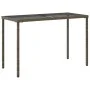 Garden table glass surface PE rattan gray 115x54x74 cm by , Garden tables - Ref: Foro24-365073, Price: 72,38 €, Discount: %